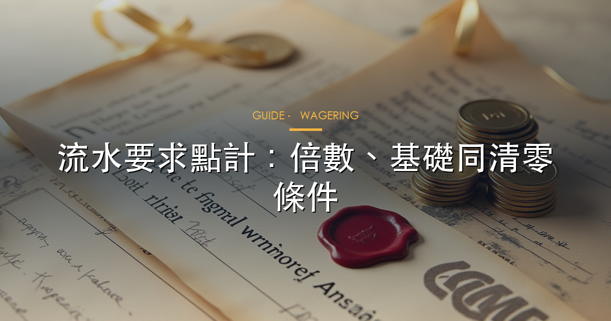 流水要求點計，睇清倍數、計算基礎同清零條件
